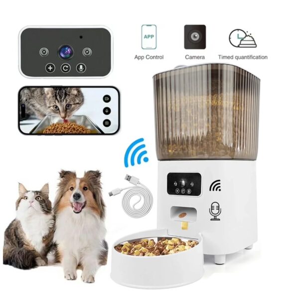 a9fea87d-9871-436f-a1b7-5698fea5746d Dispensador Automatico de Alimentos Smart con Camara con sonido y microfono capacidad 5Litros - Imagen 1