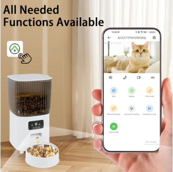 Dispensador Automatico de Alimentos Smart con Camara con sonido y microfono  capacidad  5Litros - Imagen 7