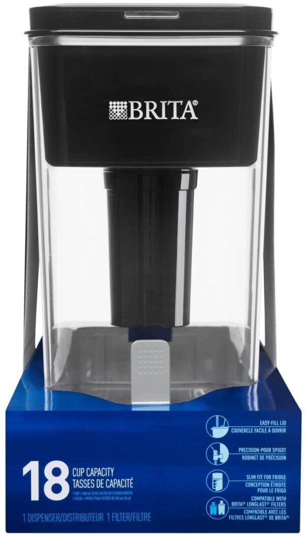 Dispensador de agua UltraMax de Brita con 1 filtro, libre de BPA, negro, Negro - Imagen 4