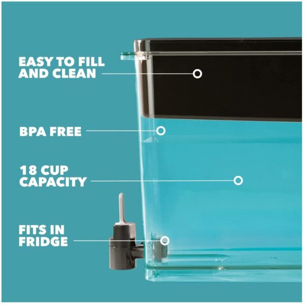 Dispensador de agua UltraMax de Brita con 1 filtro, libre de BPA, negro, Negro - Imagen 3