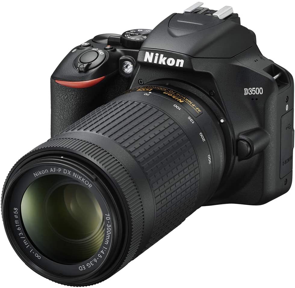 61aGHk92K1L._AC_SL1000_ Camara Nikon D3500 Cámara DSLR con AF-P DX 0.709-2.165 in VR y 2.756-11.811 in lente de doble zoom paquete con funda de viaje, lente gran angular, teleobjetivo, juegos de filtros, tarjeta de memoria de 32 GB y accesorios (11 artículos) - Imagen 1