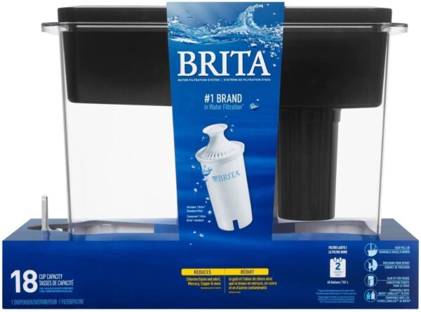 Dispensador de agua UltraMax de Brita con 1 filtro, libre de BPA, negro, Negro - Imagen 8