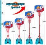 Aro de baloncesto para niños pequeños juguetes portátiles de altura ajustable de 2.9 pies con 2 bolas mini aros de baloncesto interior porteros juveniles regalos al aire libre niño niña edad 1 2 3 4 5 6 7 8 años juego de patio trasero - Imagen 6