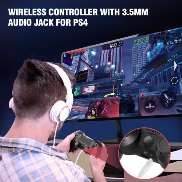 Controlador inalámbrico para PS4, Usergaing PS4 controlador inalámbrico para Sony PS4/Pro/Slim/PC con función de audio, altavoz y doble vibración - Imagen 4