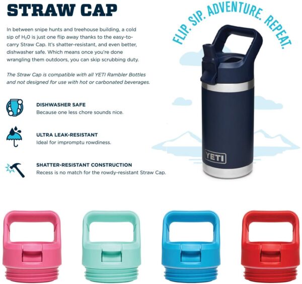 YETI _ Termo Rambler Jr. Botella para niños de 12 onzas, con tapa de paja. - Imagen 4