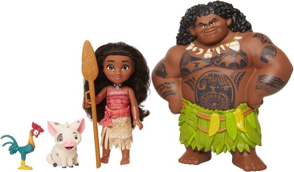 Muñeco Moana Disney con figura de muñeca Maui Demigod, 4 piezas Little Little Story Telling Gift Set para niñas de 3 años en adelante - Imagen 8