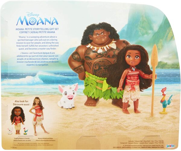 Muñeco Moana Disney con figura de muñeca Maui Demigod, 4 piezas Little Little Story Telling Gift Set para niñas de 3 años en adelante - Imagen 2