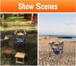 Mesa de camping plegable, mesa de camping portátil de doble cubierta con 4 soportes para tazas y bolsa de transporte, ligera para picnic en interiores y exteriores, playa, senderismo, viajes, pesca, barbacoa. (negro) - Imagen 7