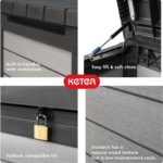 Keter Denali Caja de resina grande de 150 galones para organizar y almacenar muebles de patio, cojines de exterior, herramientas de jardín y juguetes de piscina, gris y negro - Imagen 5