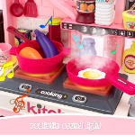 Juego de cocina para niños, 53 piezas, estufa de cocina, fregadero, horno, juguetes de cocina con luces y sonidos realistas, juguetes de juego de simulación, juguetes de cocina para niños pequeños de - Imagen 3