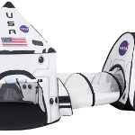 Tienda de campaña desplegable con túnel y casa de juegos para niños, para interiores y exteriores, color blanco - Imagen 2