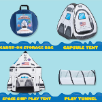 Tienda de campaña desplegable con túnel y casa de juegos para niños, para interiores y exteriores, color blanco - Imagen 3