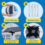 Tienda de campaña desplegable con túnel y casa de juegos para niños, para interiores y exteriores, color blanco - Imagen 5