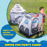 Tienda de campaña desplegable con túnel y casa de juegos para niños, para interiores y exteriores, color blanco - Imagen 6