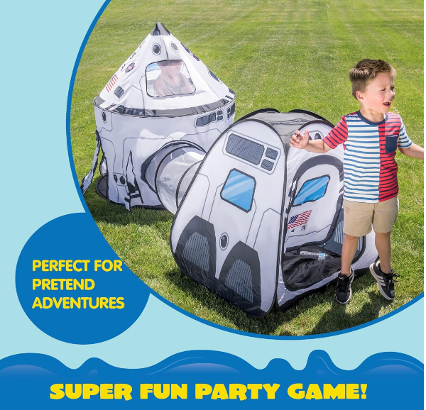 Tienda de campaña desplegable con túnel y casa de juegos para niños, para interiores y exteriores, color blanco - Imagen 6