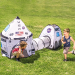 Tienda de campaña desplegable con túnel y casa de juegos para niños, para interiores y exteriores, color blanco - Imagen 8