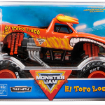 Monster Jam Monster Truck oficial - El Toro Loco - Vehículo fundido a presión a escala 1:24 - Llantas cromadas y neumáticos para todos los juegos - Coleccionable para fanáticos y fiestas