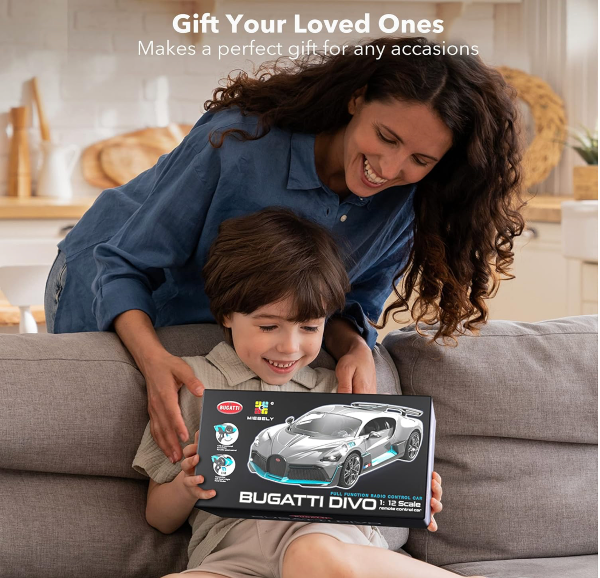 Bugatti Divo - Auto a control remoto, escala 1/12, auto a control remoto, 7.5 mi/h, modelo de auto con licencia de 2.4 GHz, 7.4 V, 900 mAh, para adultos, niños y niñas de 6 a 12 años - Imagen 6