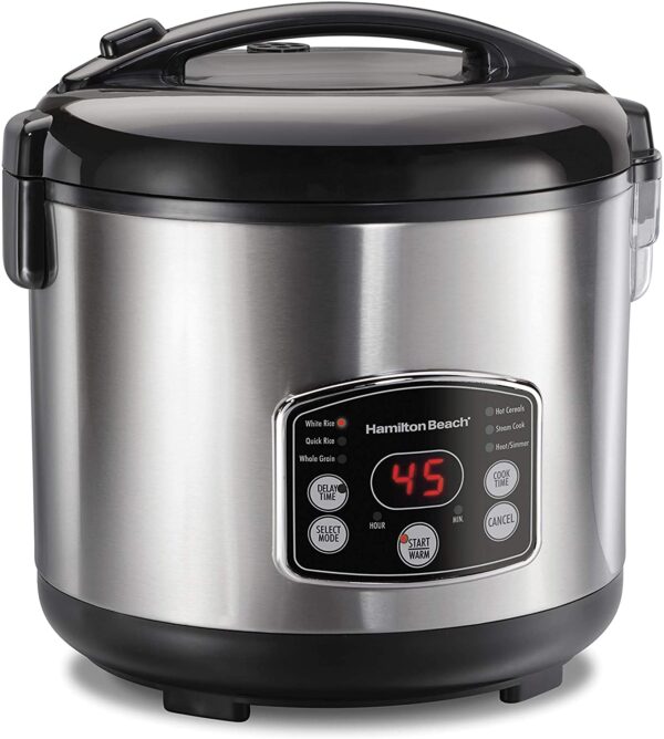 Hamilton Beach Olla arrocera y multigranos, Canasta para vapor 14 Tazas - Imagen 1
