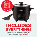 DASH Mini Olla para cocinar arroz con recipiente antiadherente extraíble, función Keep Warm y guía de recetas, medio cuarto de galón, para sopas, guisos, cereales y avena - Imagen 2