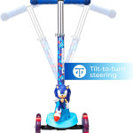 Patinete para niños, scooter de 3 ruedas autoequilibrante con ruedas y cubierta iluminadas, cubierta antideslizante extra ancha, freno trasero, inclinado para conducir, diseño ligero, para niños de 3 - Imagen 7