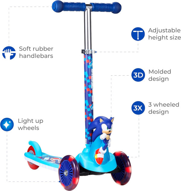 Patinete para niños, scooter de 3 ruedas autoequilibrante con ruedas y cubierta iluminadas, cubierta antideslizante extra ancha, freno trasero, inclinado para conducir, diseño ligero, para niños de 3 - Imagen 3
