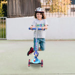 Patinete para niños, scooter de 3 ruedas autoequilibrante con ruedas y cubierta iluminadas, cubierta antideslizante extra ancha, freno trasero, inclinado para conducir, diseño ligero, para niños de 3 - Imagen 5