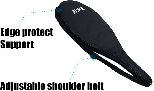 Bolsa para raqueta de pádel, bolsa de cubierta de raqueta de tenis POP para proteger al agua, bolsa de transporte acolchada ligera con correa de hombro ajustable compatible con Wilson, Dunlop (raqueta - Imagen 6