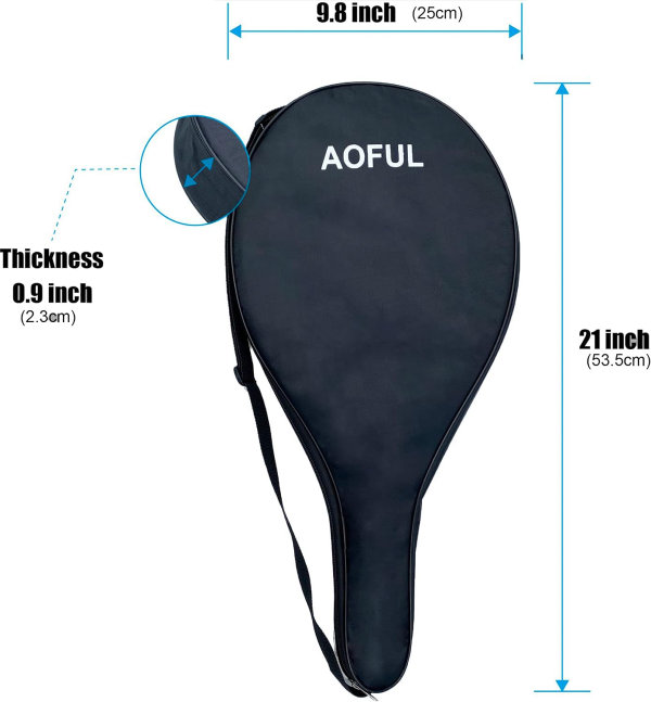 Bolsa para raqueta de pádel, bolsa de cubierta de raqueta de tenis POP para proteger al agua, bolsa de transporte acolchada ligera con correa de hombro ajustable compatible con Wilson, Dunlop (raqueta - Imagen 7