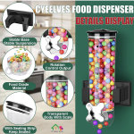 Dispensador de cereales montado en la pared, dispensadores triples de alimentos secos, dispensador de granos de montaje en pared, dispensador de dulces, dispensador de aperitivos para almacenar nueces - Imagen 2