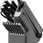 Ninja - K32017 Foodi NeverDull Sistema de cuchillos de alta calidad, juego de bloques de cuchillos de 17 piezas con afilador incorporado, cuchillos alemanes de acero inoxidable, color negro