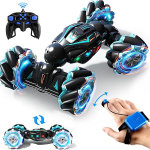 Deejoy Auto de acrobacias a control remoto 1:12, 2.4 GHz, 4WD, control remoto, sensor de gestos, vehículos todoterreno giratorios de doble cara con luces y música, para cumpleaños de niños y niñas - Imagen 4