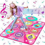 Tapete de baile de unicornio, mezclador de baile, tapete de juego de ritmo, almohadilla de baile rosa con luces LED, volumen ajustable, música incorporada, 5 modos de juego, regalos de Navidad - Imagen 4