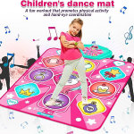 Tapete de baile de unicornio, mezclador de baile, tapete de juego de ritmo, almohadilla de baile rosa con luces LED, volumen ajustable, música incorporada, 5 modos de juego, regalos de Navidad
