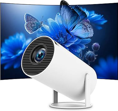 Proyector3.jpg Mini proyector portátil 4K 1080P Full HD compatible con Android y Netflix - WiFi 6, BT 5.2, rotación de 180°, pequeño proyector de cine en casa con corrección trapezoidal automática HDMI/TV - Imagen 1