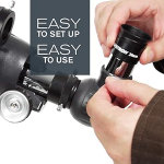 Celestron - Telescopio refractor AstroMaster 90AZ, para principiantes - Óptica de vidrio totalmente recubierta - Trípode de altura ajustable - Paquete de software de astronomía adicional - Imagen 4