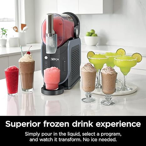 Ninja SLUSHi con tecnología RapidChill, máquina de bebidas congeladas y granizados de 88 onzas, 5 programas preestablecidos, margaritas, frappés y más, detalles premium, negro, FS301 - Imagen 2