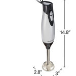 Hamilton Beach - Multiprocesadora eléctrica 4 en 1, con varilla licuadora, batidora + cuenco picador de alimentos y verduras de 3 tazas, 2 velocidades, 225 vatios, plata y acero inoxidable - Imagen 5