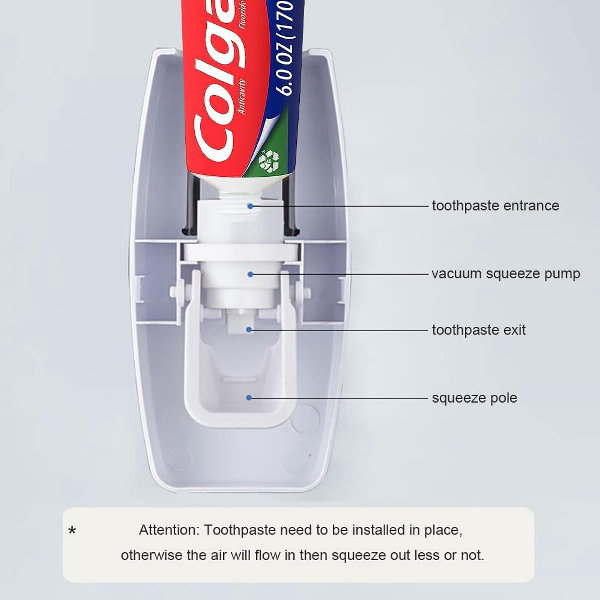 Dispensador automático de cepillos de dientes para montaje en pared, exprimidor de pasta de dientes y soporte para cepillos de dientes para niños, uso familiar en el baño - Imagen 2