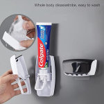 Dispensador automático de cepillos de dientes para montaje en pared, exprimidor de pasta de dientes y soporte para cepillos de dientes para niños, uso familiar en el baño - Imagen 3