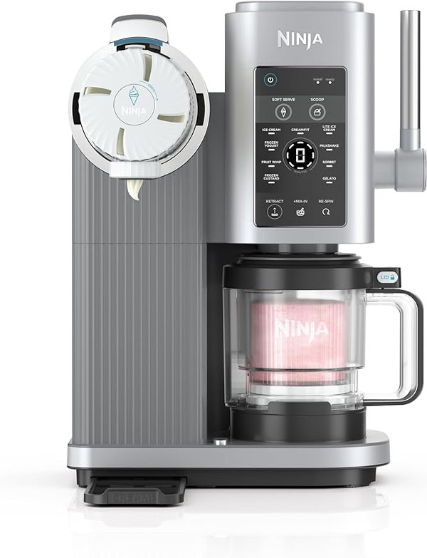 71XERDQa1KL._AC_SX679_.jpg Ninja Swirl by CREAMi - Máquina para hacer helado y servir suave, sorbete, batido, yogur congelado, programa bajo en calorías y más, 13 en 1, mango suave, (2) creami Swirl de 16 onzas - Imagen 1