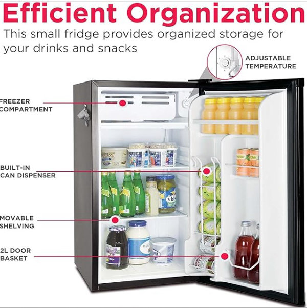 Frigidaire Refrigerador compacto retro con enfriador, refrigerador de encimera de 3.2 pies cúbicos con abridor de botellas integrado, refrigerador compacto para oficina, dormitorio - Imagen 10