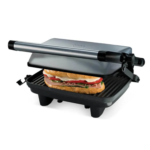 Oster  Sandwichera Compacta de Acero Inoxidable, Ckstpa2880 - Imagen 1