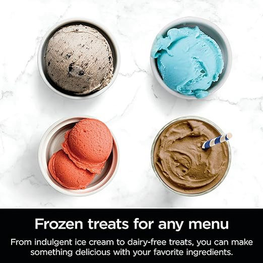 Ninja NC300 CREAMi - Máquina para hacer helados, para gelato, mezclas, batidos, sorbete, cuencos de batidos y más, 5 programas de un solo toque, con (2) recipientes de pinta y tapas, tamaño compacto, - Imagen 3