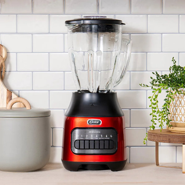 Oster Licuadora con vaso de vidrio, 6 velocidades Color Rojo, BLSTPEG-CPB - Imagen 2