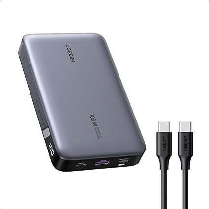 UGREEN Cargador portátil Nexode de 20000 mAh y 100 W, cargador portátil USB C de 3 puertos PD de carga rápida, pantalla digital para iPhone 17/16, MacBook, iPad, Galaxy S24 Ultra, Steam Deck, Dell XPS - Imagen 1