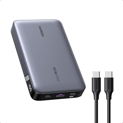 51QnQFg7wmL._AC_SX425_.jpg UGREEN Cargador portátil Nexode de 20000 mAh y 100 W, cargador portátil USB C de 3 puertos PD de carga rápida, pantalla digital para iPhone 17/16, MacBook, iPad, Galaxy S24 Ultra, Steam Deck, Dell XPS - Imagen 1