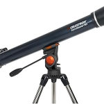 Celestron - Telescopio refractor AstroMaster 90AZ, para principiantes - Óptica de vidrio totalmente recubierta - Trípode de altura ajustable - Paquete de software de astronomía adicional