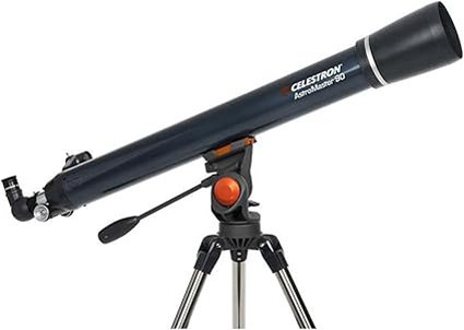 Celestron - Telescopio refractor AstroMaster 90AZ, para principiantes - Óptica de vidrio totalmente recubierta - Trípode de altura ajustable - Paquete de software de astronomía adicional - Imagen 2