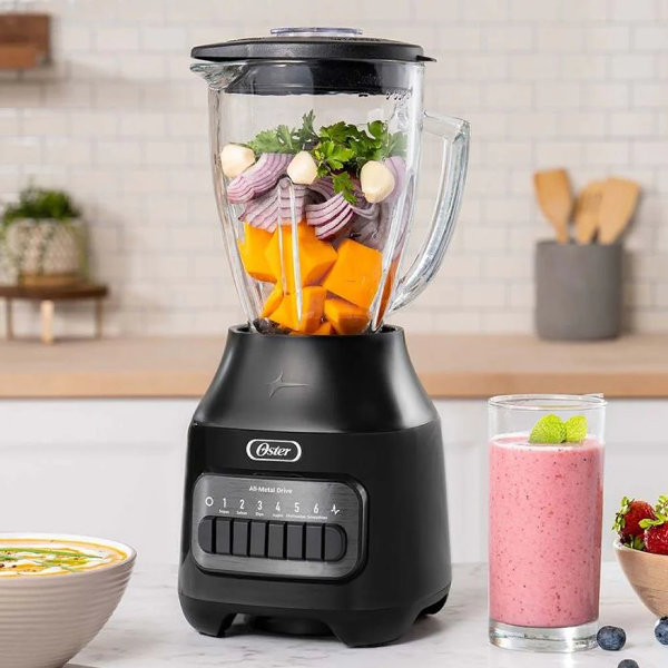 Oster Licuadora Jarra de Vidrio 6 Velocidades 1.5 L (BLSTPEG), Negro - Imagen 2